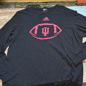 Adidas Black and Red Long Sleeve Tee